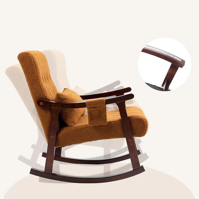 Fauteuil à bascule rembourré AVAWING avec support lombaire massant