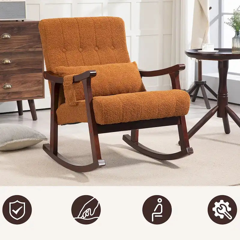 Fauteuil à bascule rembourré AVAWING avec support lombaire massant