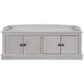 Banc de rangement 4 portes avec étagères réglables et coussin amovible – 42,7 long. x 15,9 larg. x 17,4 haut.