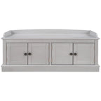 Banc de rangement 4 portes avec étagères réglables et coussin amovible – 42,7 long. x 15,9 larg. x 17,4 haut.