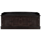 Banc de rangement 4 portes avec étagères réglables et coussin amovible – 42,7 long. x 15,9 larg. x 17,4 haut.