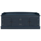Banc de rangement 4 portes avec étagères réglables et coussin amovible – 42,7 long. x 15,9 larg. x 17,4 haut.