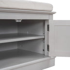 Banc de rangement 4 portes avec étagères réglables et coussin amovible – 42,7 long. x 15,9 larg. x 17,4 haut.