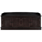 Banc de rangement 4 portes avec étagères réglables et coussin amovible – 42,7 long. x 15,9 larg. x 17,4 haut.