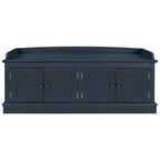 Banc de rangement 4 portes avec étagères réglables et coussin amovible – 42,7 long. x 15,9 larg. x 17,4 haut.