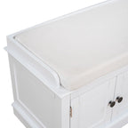 Banc de rangement 4 portes avec étagères réglables et coussin amovible – 42,7 long. x 15,9 larg. x 17,4 haut.