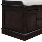 Banc de rangement 4 portes avec étagères réglables et coussin amovible – 42,7 long. x 15,9 larg. x 17,4 haut.