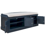 Banc de rangement 4 portes avec étagères réglables et coussin amovible – 42,7 long. x 15,9 larg. x 17,4 haut.