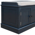 Banc de rangement 4 portes avec étagères réglables et coussin amovible – 42,7 long. x 15,9 larg. x 17,4 haut.