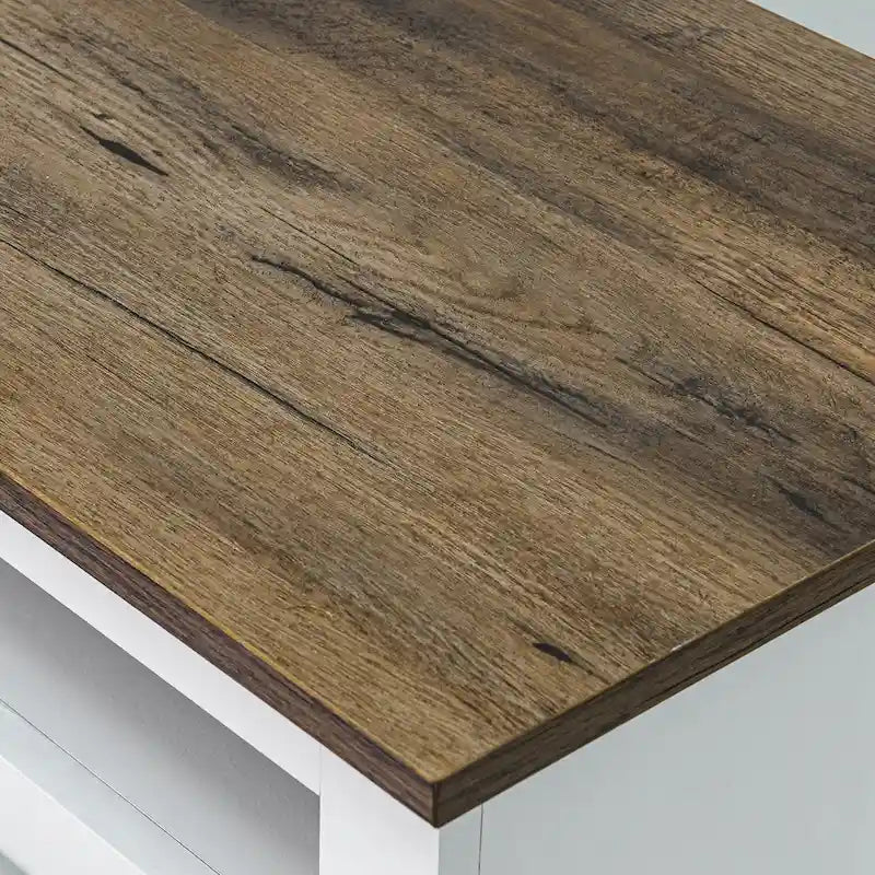 Meuble TV blanc rustique avec porte coulissante en forme de grange pour téléviseurs de 80 pouces