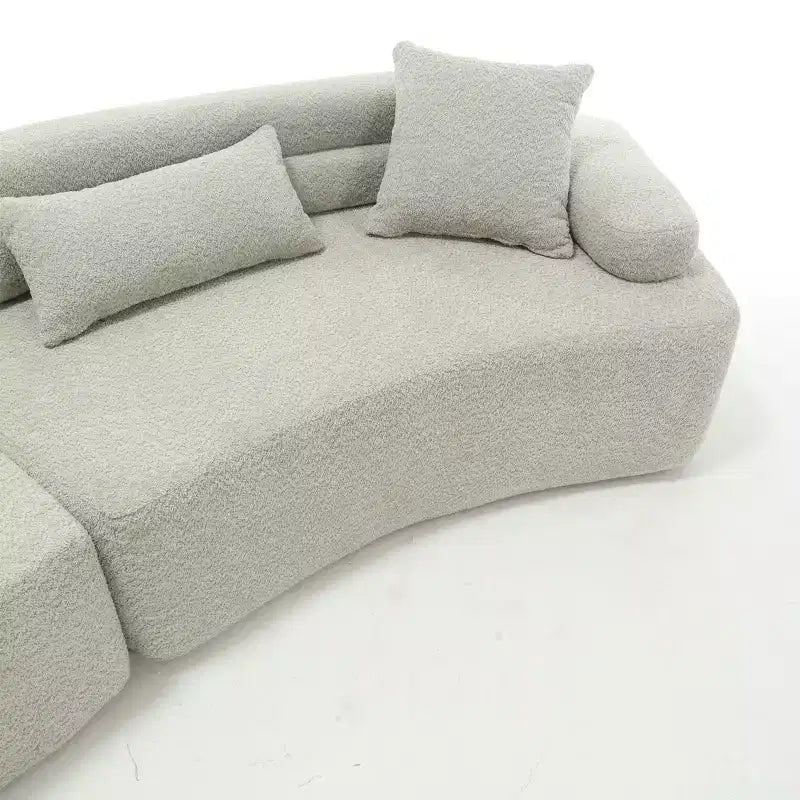 Canapé sectionnel 4 places convertible avec accoudoirs incurvés, dossiers doubles et oreillers, aucun assemblage requis - ModernLuxe
