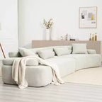 Canapé sectionnel 4 places convertible avec accoudoirs incurvés, dossiers doubles et oreillers, aucun assemblage requis - ModernLuxe