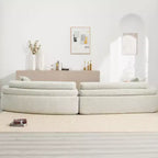 Canapé sectionnel 4 places convertible avec accoudoirs incurvés, dossiers doubles et oreillers, aucun assemblage requis - ModernLuxe