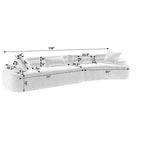 Canapé sectionnel 4 places convertible avec accoudoirs incurvés, dossiers doubles et oreillers, aucun assemblage requis - ModernLuxe