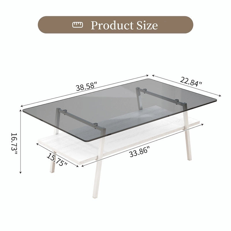 38,58 Table basse rectangulaire au design moderne
