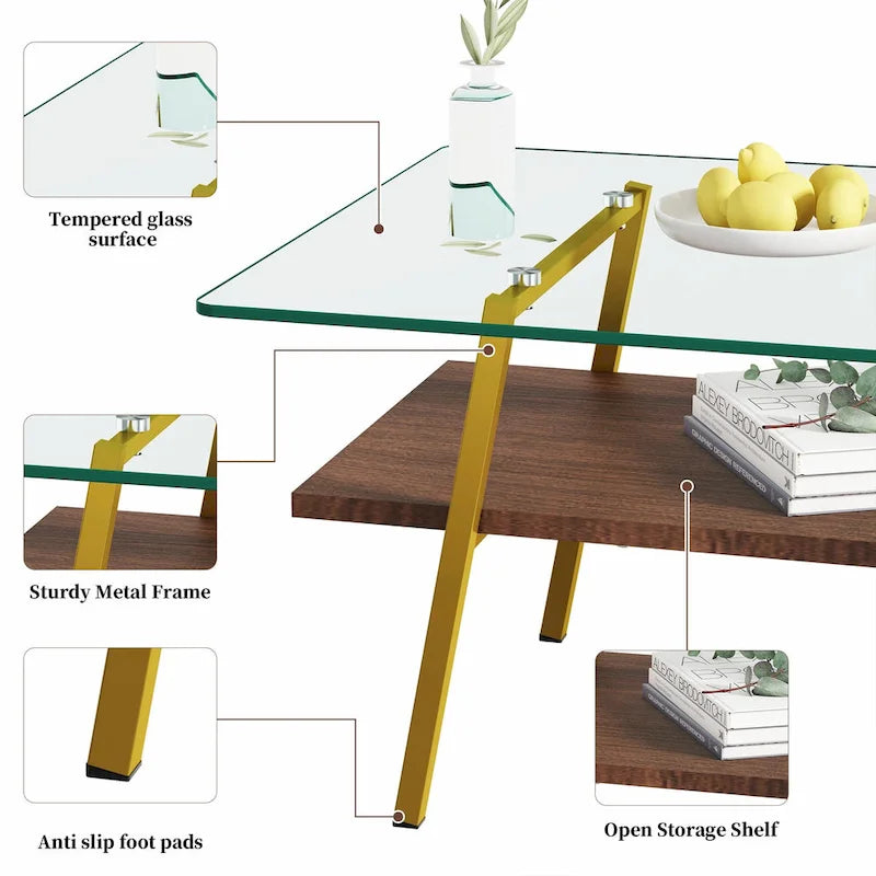 38,58 Table basse rectangulaire au design moderne