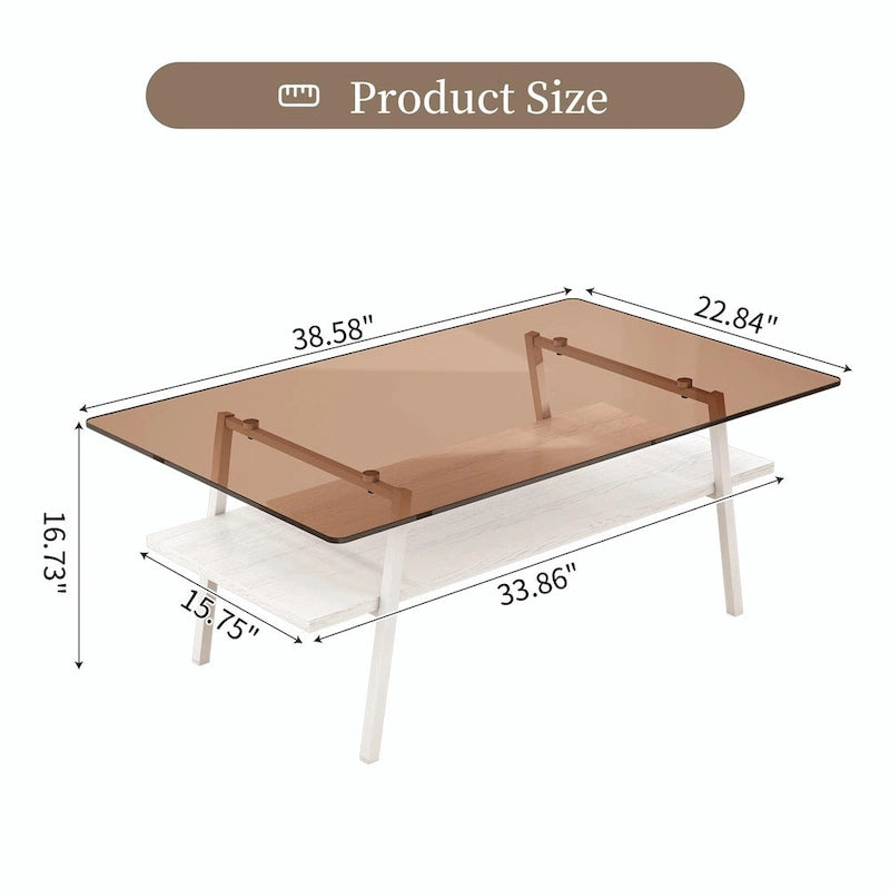 38,58 Table basse rectangulaire au design moderne