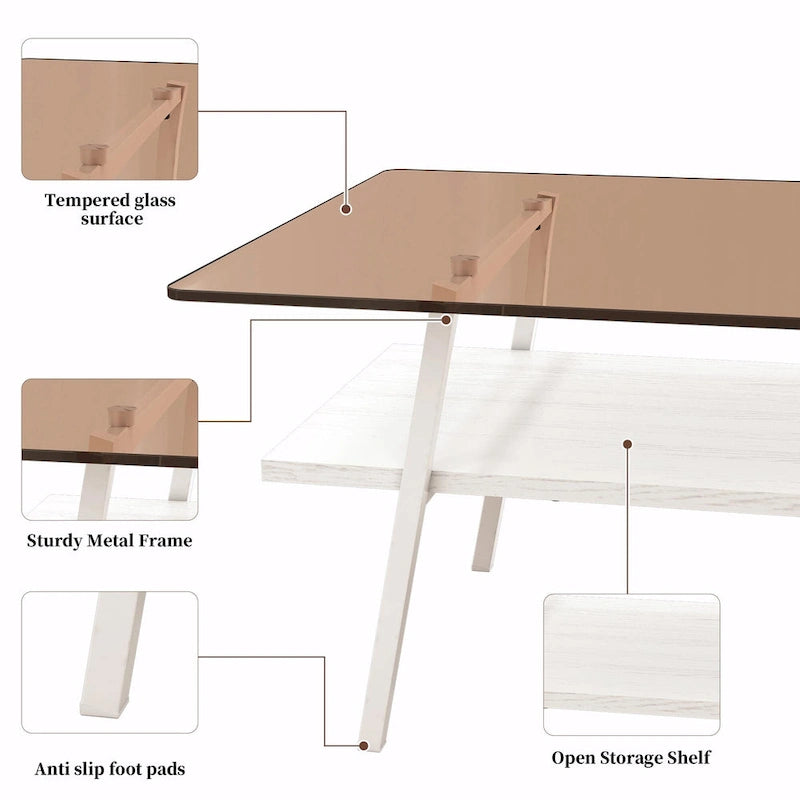 38,58 Table basse rectangulaire au design moderne