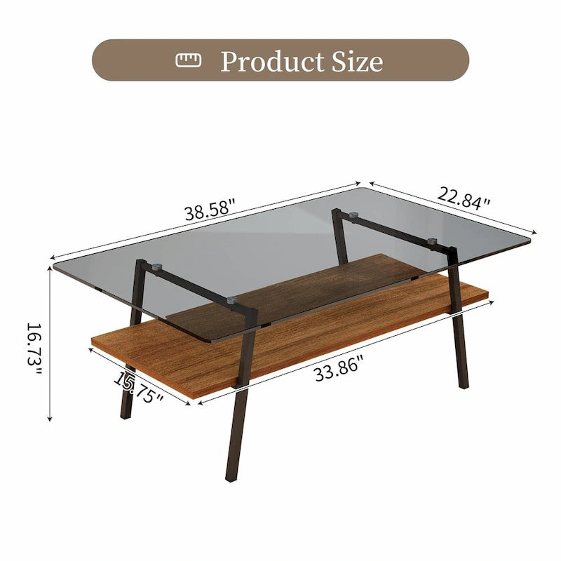 38,58 Table basse rectangulaire au design moderne