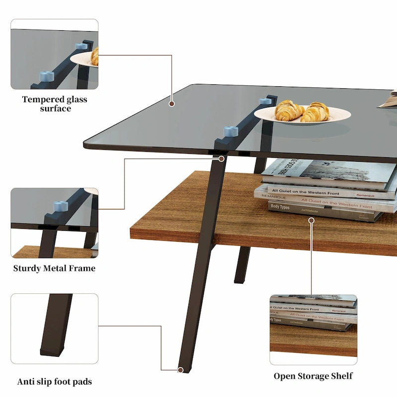 38,58 Table basse rectangulaire au design moderne