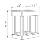 Table d'appoint rustique en bois massif pour canapé - 11 l x 26 H