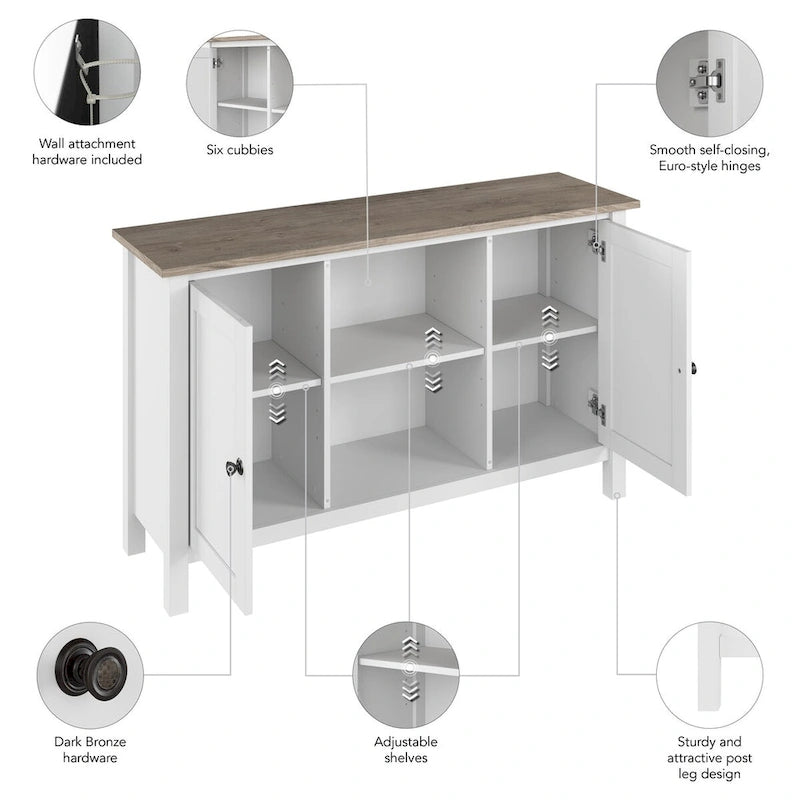 Meuble TV haut Mayfield 48W, console multimédia.