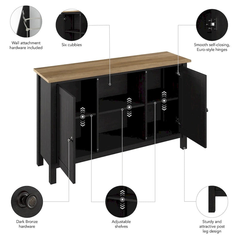 Meuble TV haut Mayfield 48W, console multimédia.