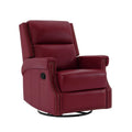 Fauteuil inclinable à bascule manuel en cuir véritable avec base pivotante métallique à 360 degrés