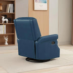 Fauteuil inclinable à bascule manuel en cuir véritable avec base pivotante métallique à 360 degrés