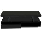 Table basse avec 2 tiroirs et étagères de présentation