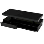 Table basse avec 2 tiroirs et étagères de présentation