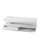 Table basse avec 2 tiroirs et étagères de présentation