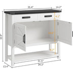 Console d'entrée de ferme avec armoire à 2 portes et 2 tiroirs