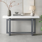 Console contemporaine avec plateau en bois et béton d'inspiration industrielle