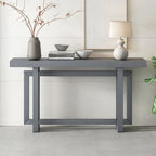 Console contemporaine avec plateau en bois et béton d'inspiration industrielle