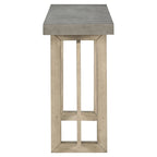 Console contemporaine avec plateau en bois et béton d'inspiration industrielle