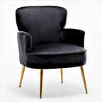 Fauteuil d'appoint tendance en velours US Pride Furniture avec pieds en métal doré