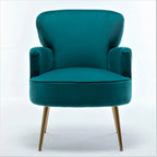 Fauteuil d'appoint tendance en velours US Pride Furniture avec pieds en métal doré