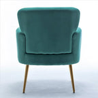 Fauteuil d'appoint tendance en velours US Pride Furniture avec pieds en métal doré