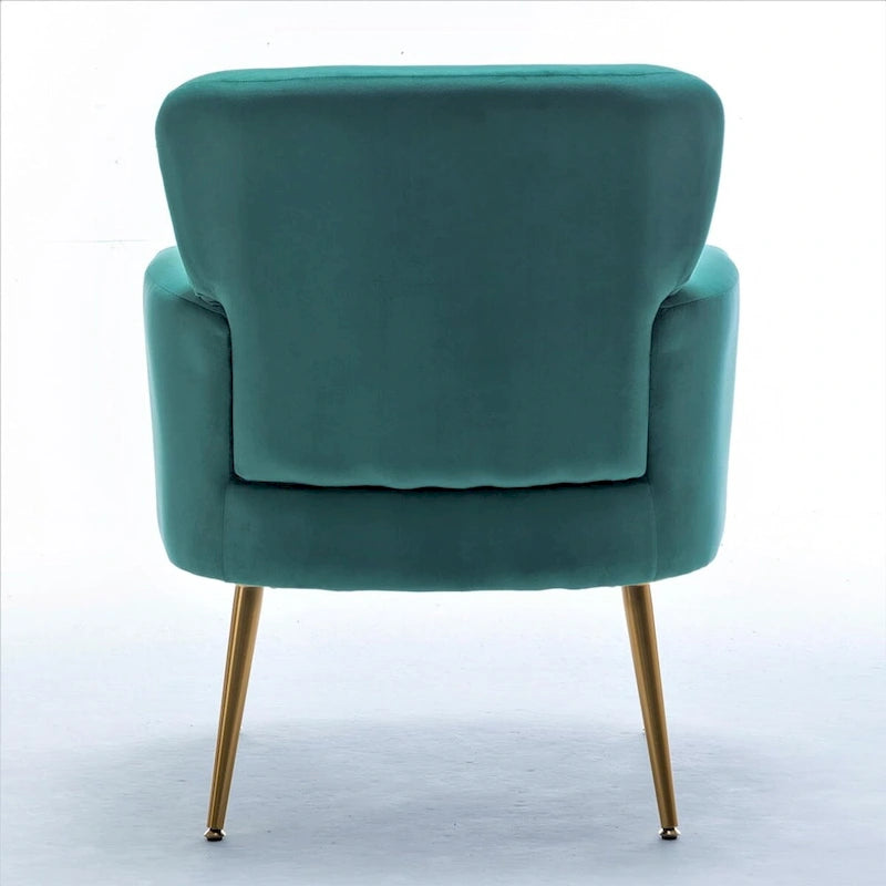 Fauteuil d'appoint tendance en velours US Pride Furniture avec pieds en métal doré