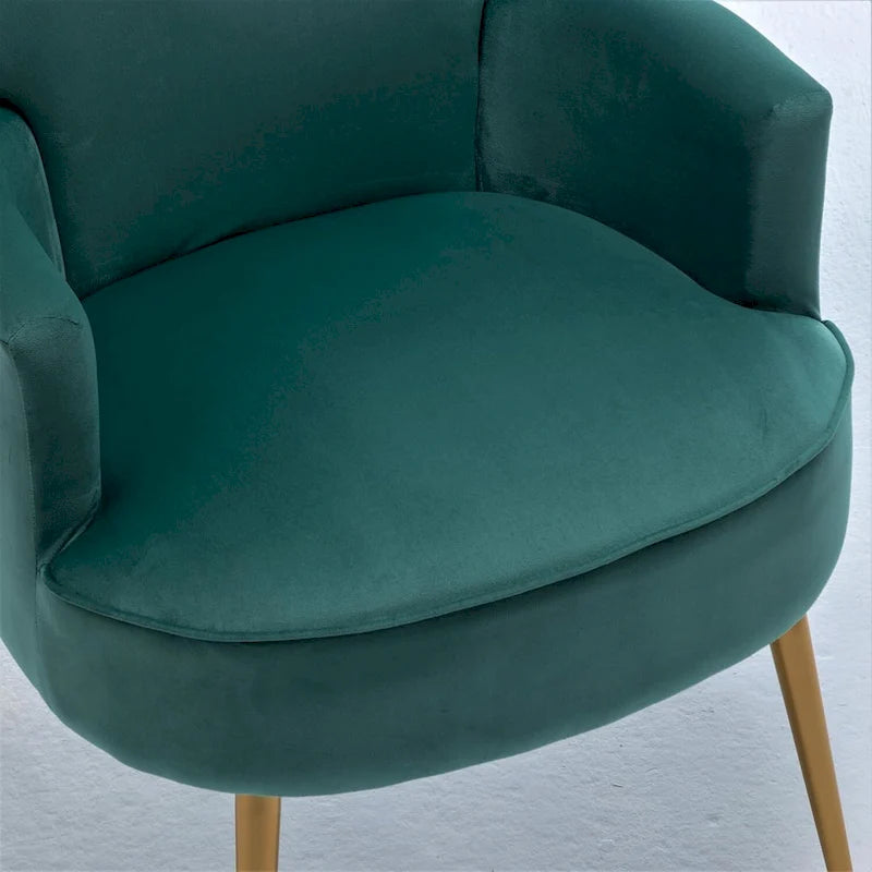 Fauteuil d'appoint tendance en velours US Pride Furniture avec pieds en métal doré