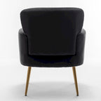 Fauteuil d'appoint tendance en velours US Pride Furniture avec pieds en métal doré