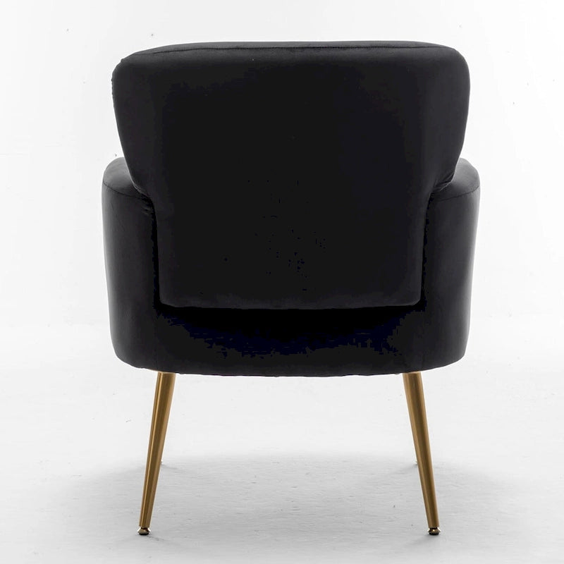 Fauteuil d'appoint tendance en velours US Pride Furniture avec pieds en métal doré