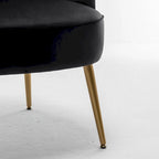 Fauteuil d'appoint tendance en velours US Pride Furniture avec pieds en métal doré