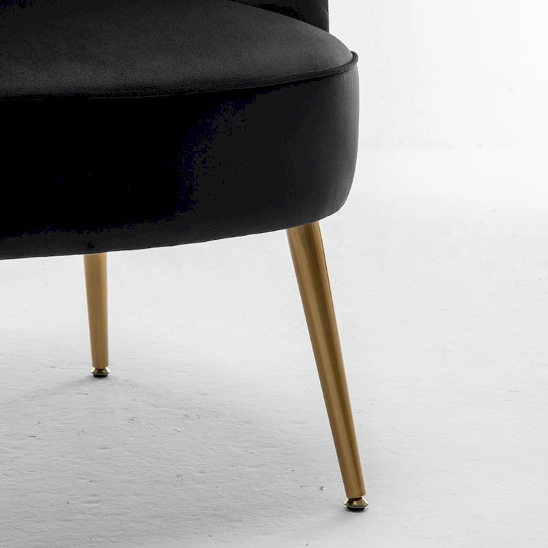Fauteuil d'appoint tendance en velours US Pride Furniture avec pieds en métal doré