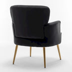 Fauteuil d'appoint tendance en velours US Pride Furniture avec pieds en métal doré
