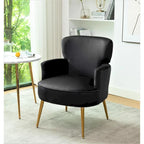 Fauteuil d'appoint tendance en velours US Pride Furniture avec pieds en métal doré