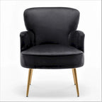 Fauteuil d'appoint tendance en velours US Pride Furniture avec pieds en métal doré