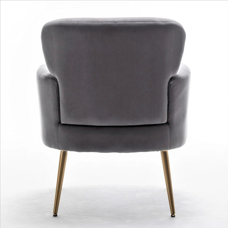 Fauteuil d'appoint tendance en velours US Pride Furniture avec pieds en métal doré