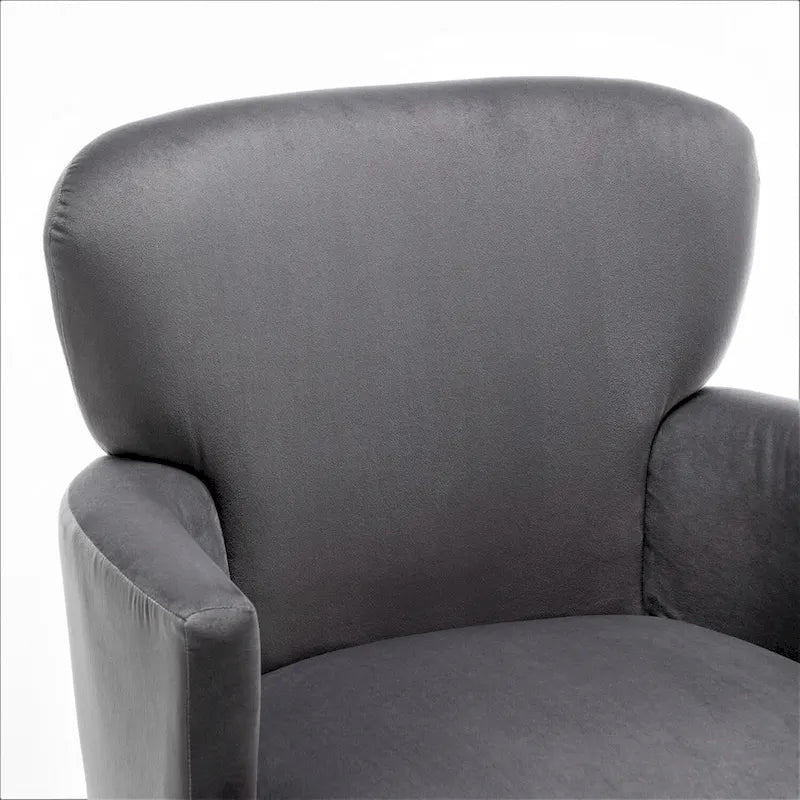 Fauteuil d'appoint tendance en velours US Pride Furniture avec pieds en métal doré